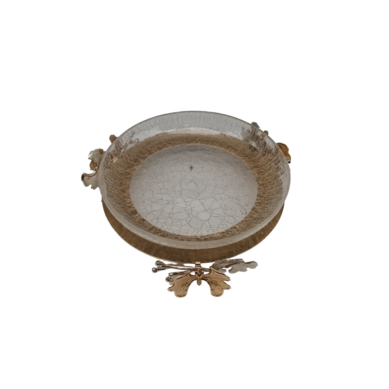 Hand Crafted Ornate Floral Tray with "crackle" Glass effect - SPECIAL PROMO DEAL