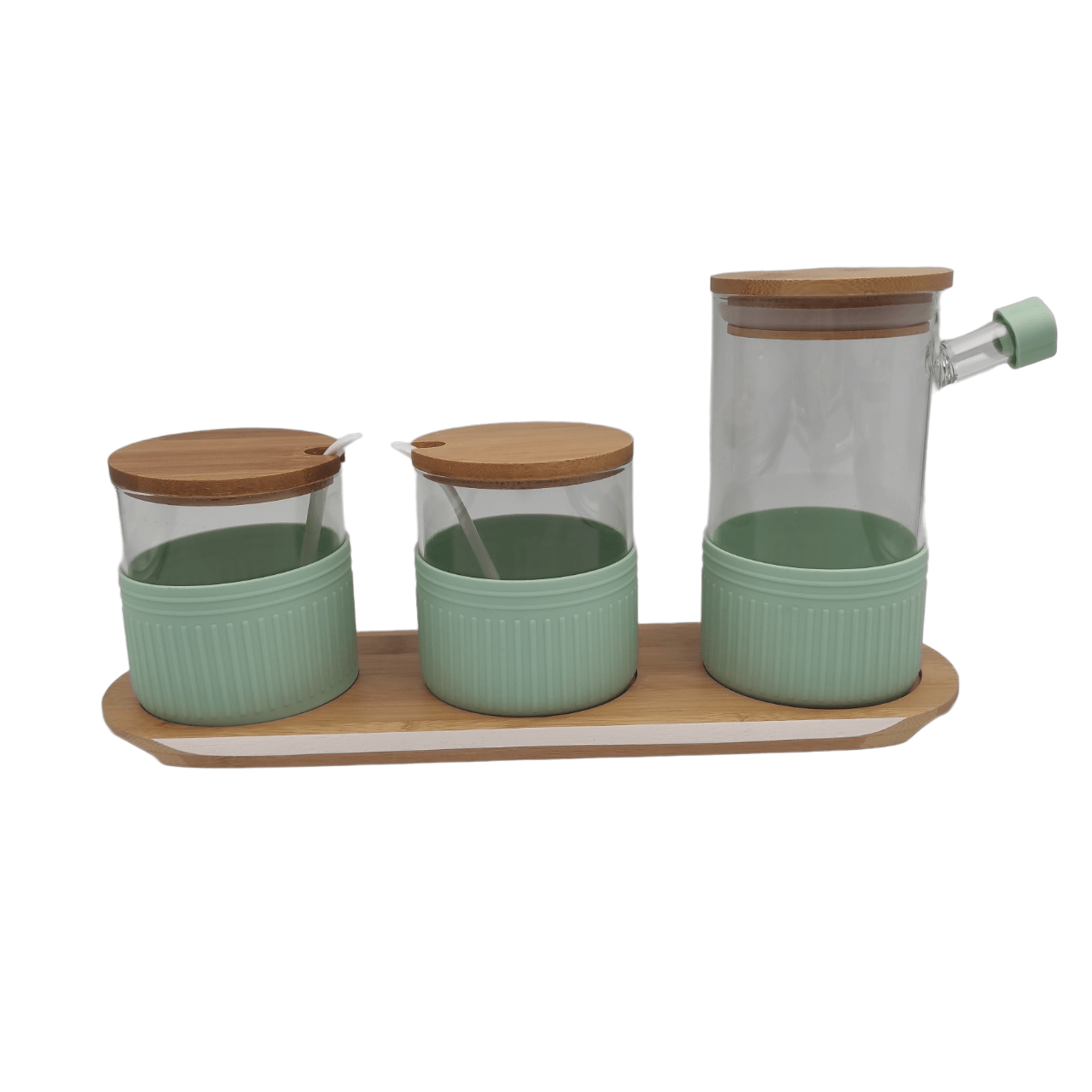 7pc Nordic Condiment Jar Set with Oval Tray - Home And Trends
