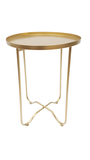 Golden Side Table with Curved Legs - Home And Trends