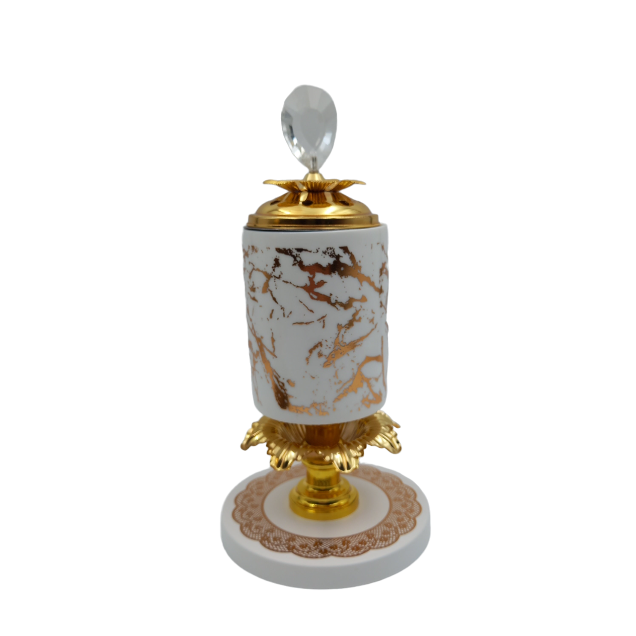 Round Marble Burner with Fancy Base