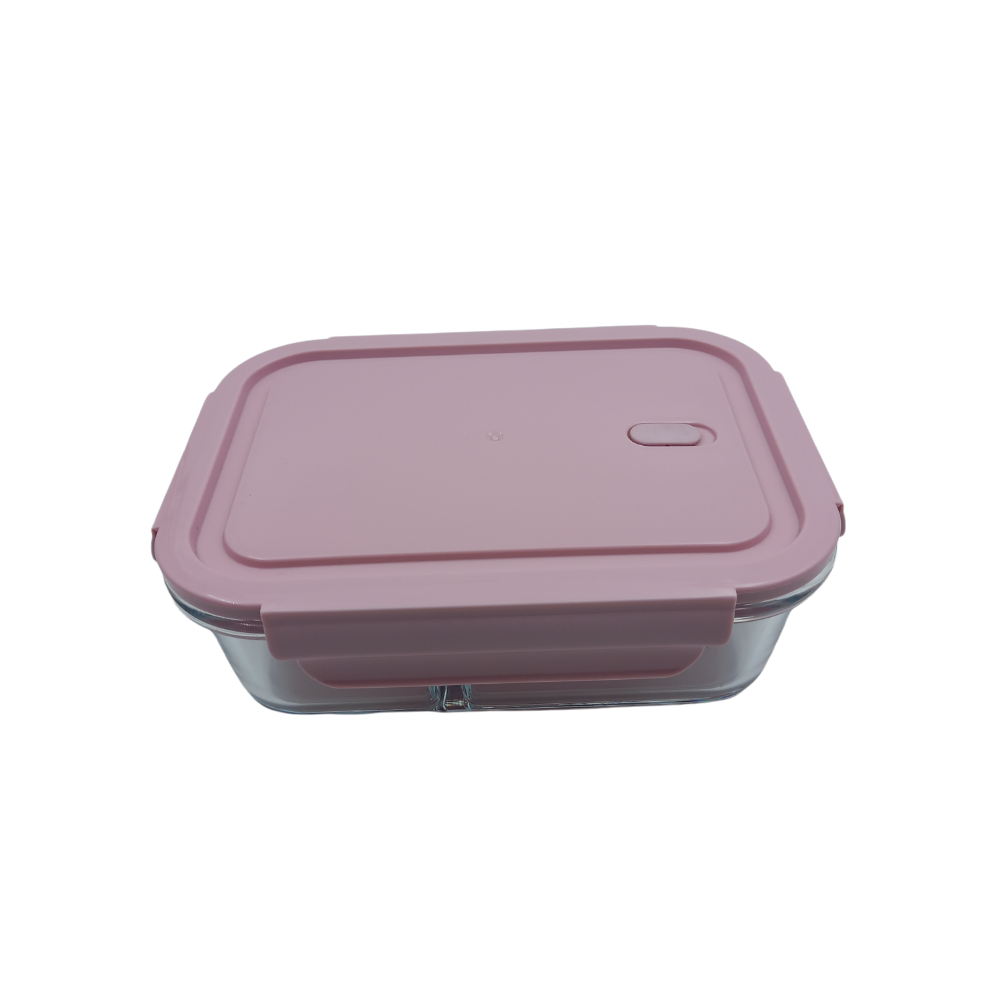 Rectangular Three Compartment Glass Food Container