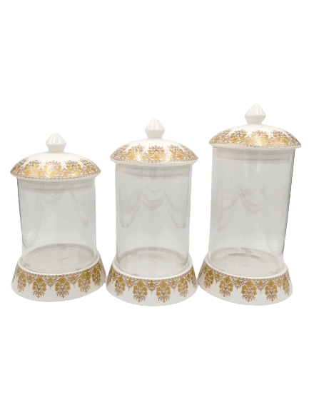 3pc Ornate Jar Set - Home And Trends