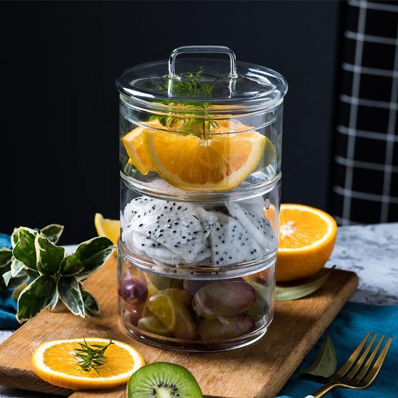 6cm Stackable Glass Food Container with Glass Lid - Home And Trends