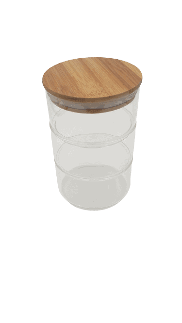 6cm Stackable Glass Food Container with Wooden Lid - Home And Trends