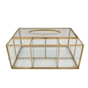 Glass Tissue Box with Three Compartments - Home And Trends