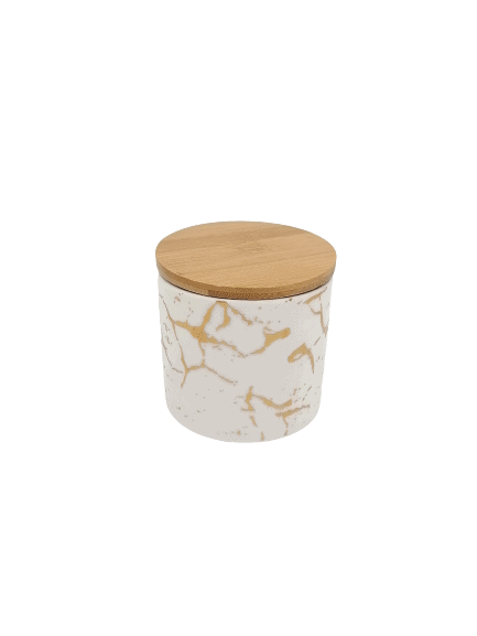 Marble Design Airtight Canister with Wooden Lid