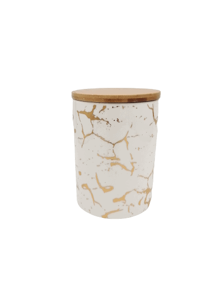 Marble Design Airtight Canister with Wooden Lid - END OF RANGE CLEARANCE OFFERS