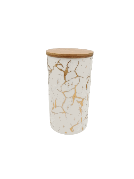 Marble Design Airtight Canister with Wooden Lid