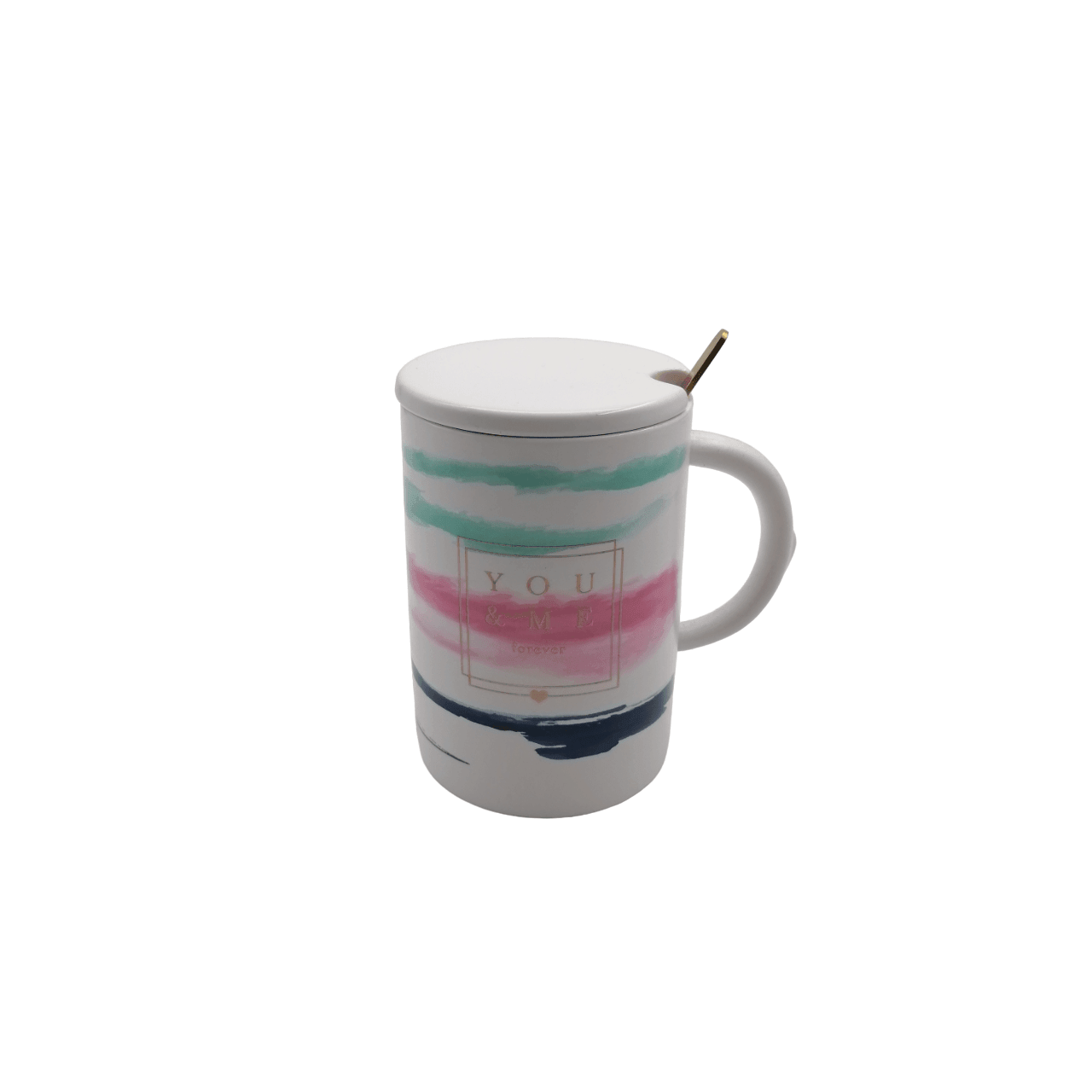 Mug with Ceramic Lid and Spoon - Home And Trends