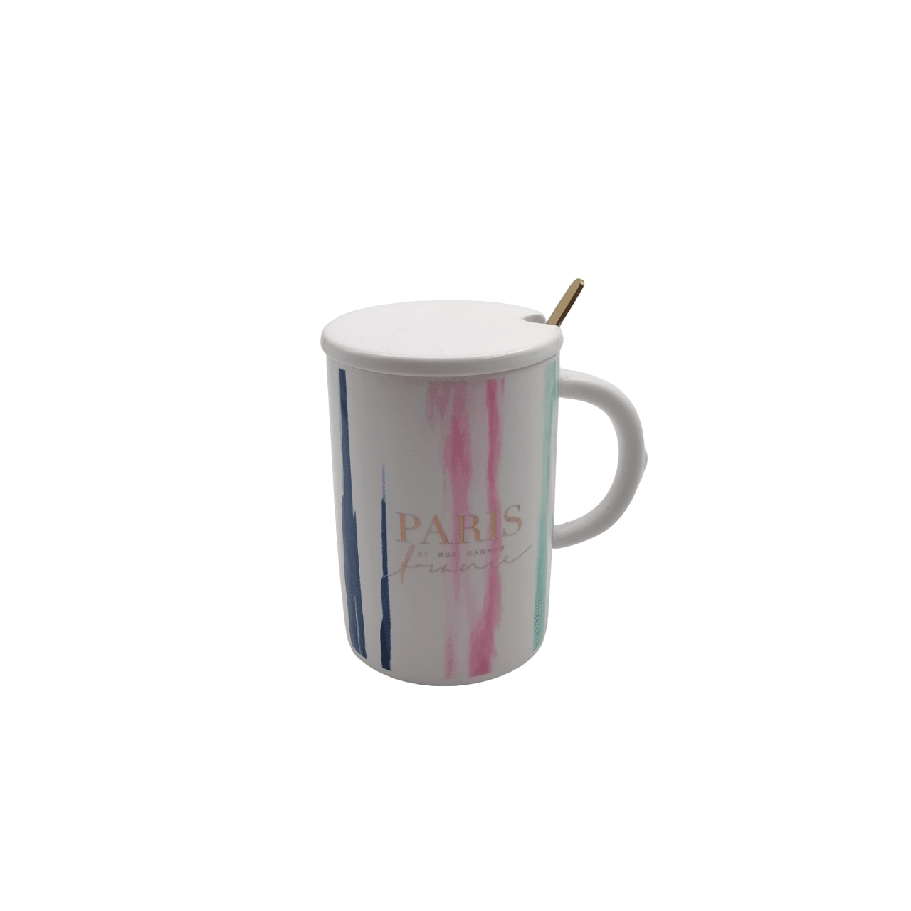 Mug with Ceramic Lid and Spoon - Home And Trends