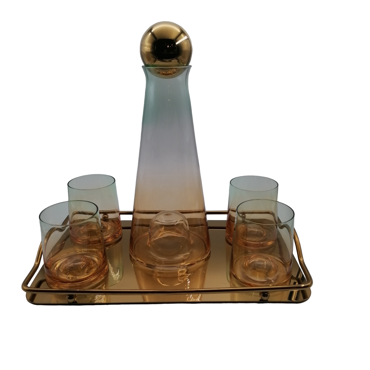 Tall Glass Pitcher Set with Metal Cork Lid