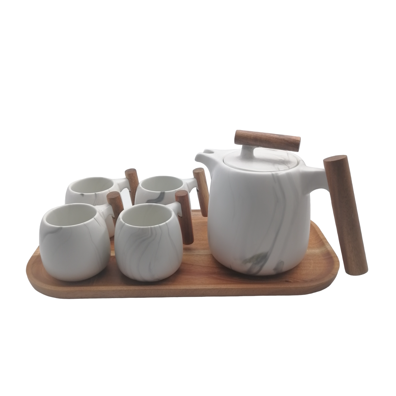 Nordic Tea Set with Wooden Handles
