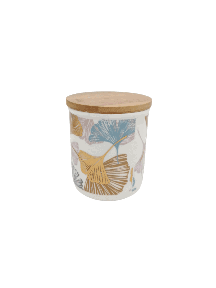 Abstract Ceramic Airtight Canister With Wooden Lid - Home And Trends