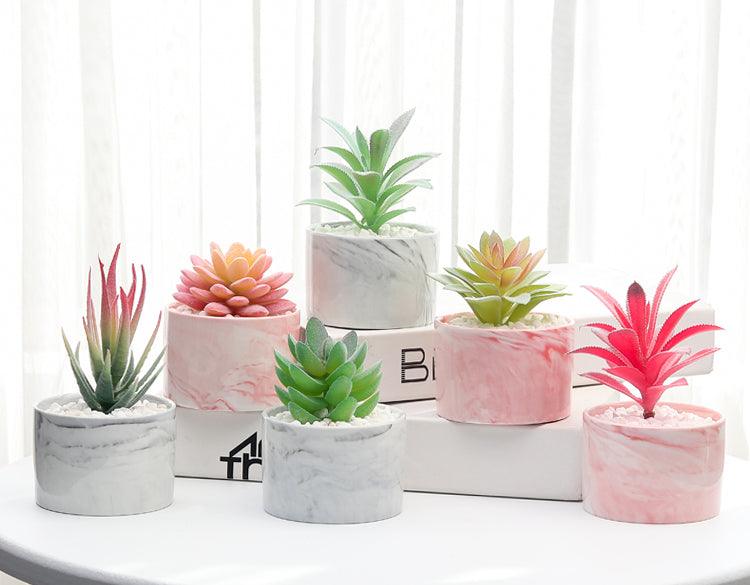 Artificial Green and Pink Succulent in Pink Pot - Home And Trends