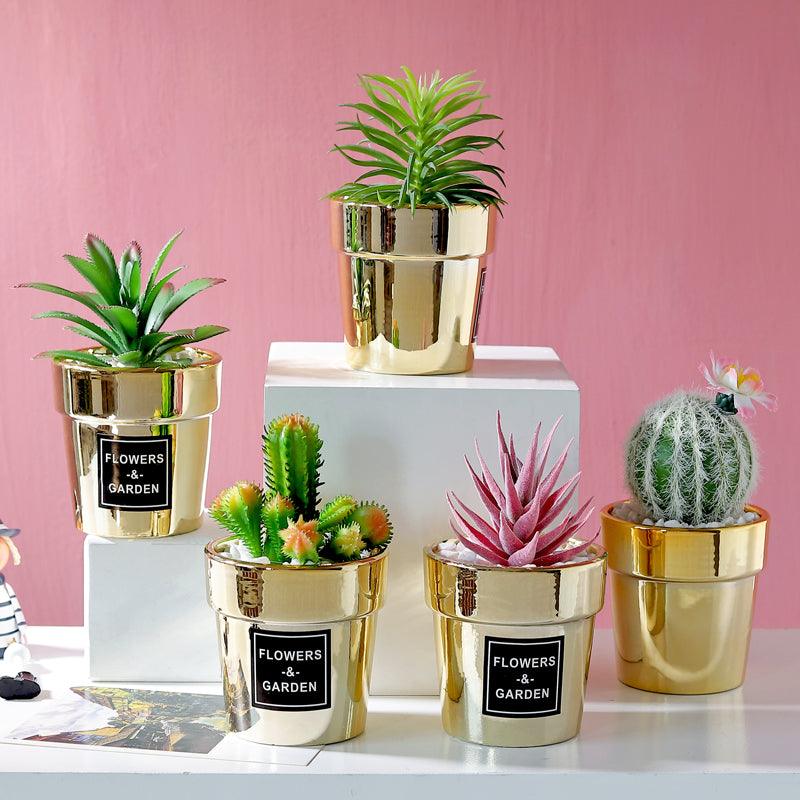 Artificial Plant in Golden Pot - Home And Trends