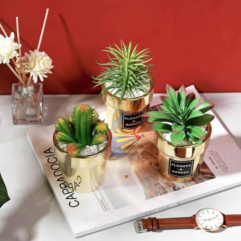 Artificial Plant in Golden Pot - Home And Trends
