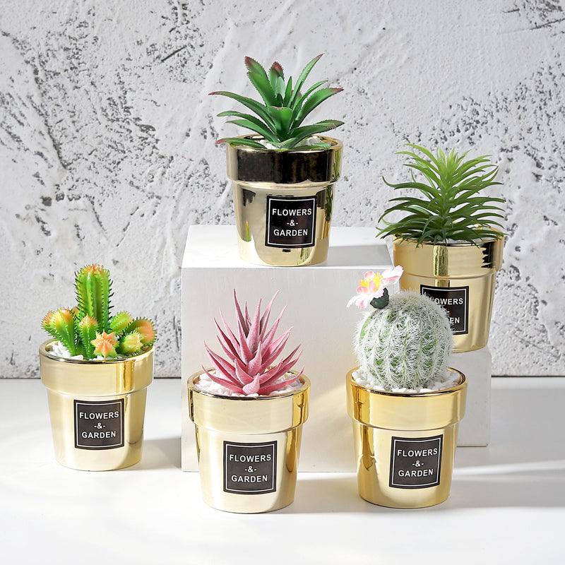 Artificial Plant in Golden Pot - Home And Trends