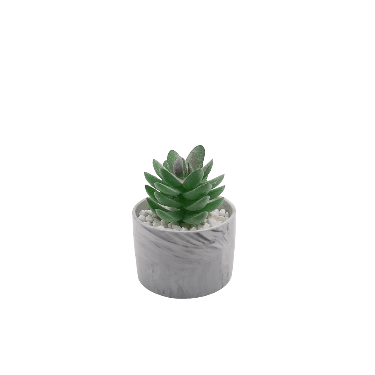 Artificial Short Green Succulent in Grey Pot - Home And Trends
