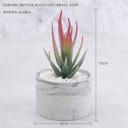 Artificial Two Tone Succulent in Grey Pot - Home And Trends