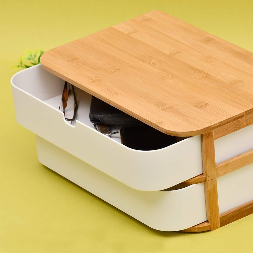 Bamboo Storage Box - 2 Drawer - Home And Trends