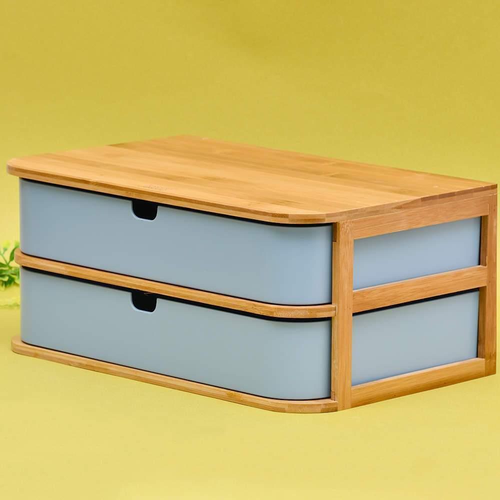 Bamboo Storage Box - 2 Drawer - Home And Trends