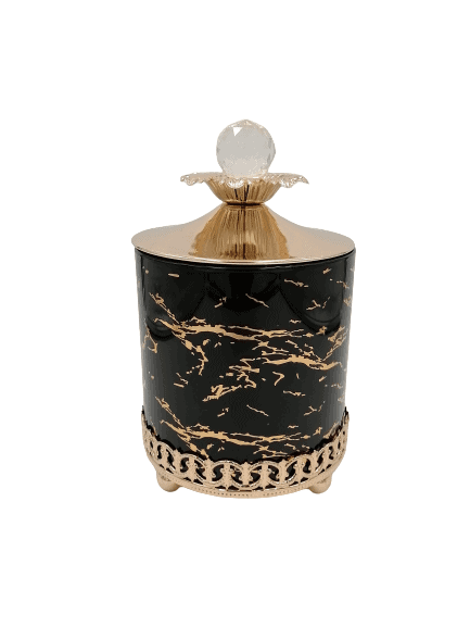 Black Candy Jar - Non Footed/Narrow - Home And Trends