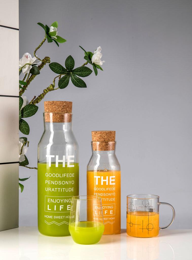 Borosilicate Glass Water Jar with Cork Lid - Home And Trends