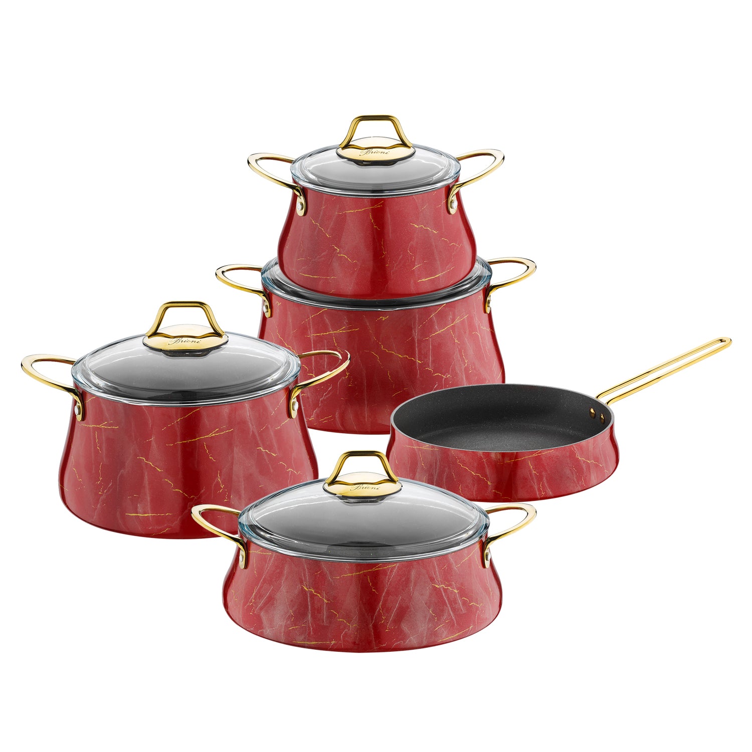 Marble Design 9 Piece Cookware Set