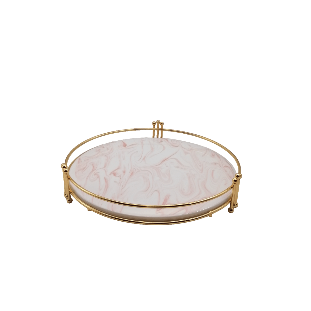 Ceramic Marble Design Round Display Tray - Home And Trends