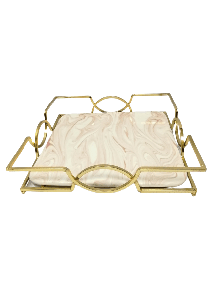 Ceramic Marble Design Square Display Tray - Home And Trends