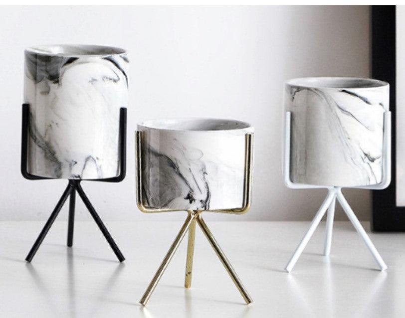Ceramic Marble Mini Décor Pot - Home And Trends