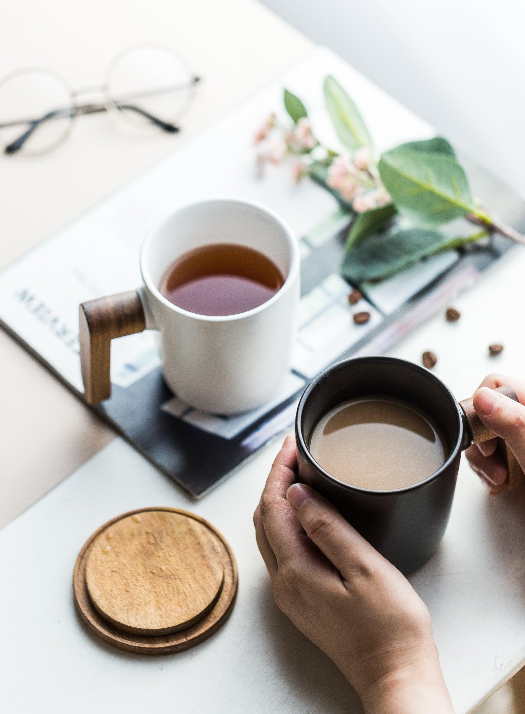 Ceramic Mug with Wooden Lid and Handle - Home And Trends