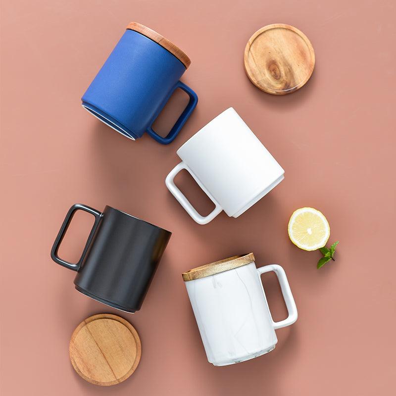 Ceramic Mug with Wooden Lid - Home And Trends