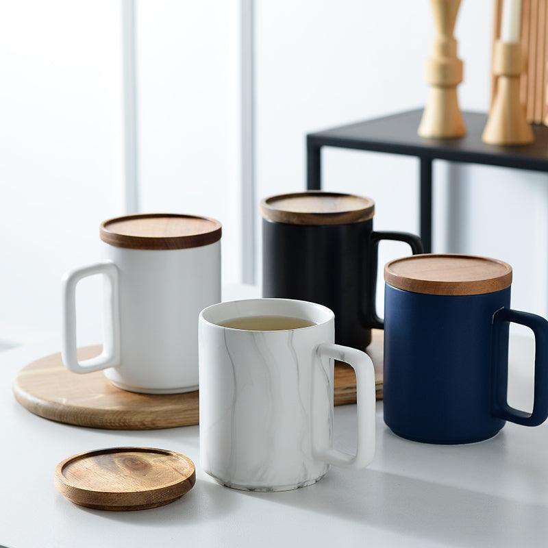Ceramic Mug with Wooden Lid - Home And Trends