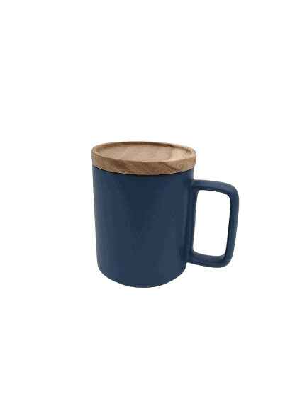 Ceramic Mug with Wooden Lid - Home And Trends