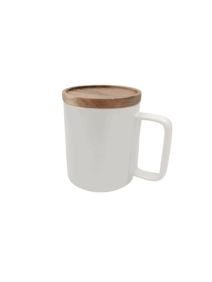 Ceramic Mug with Wooden Lid - Home And Trends