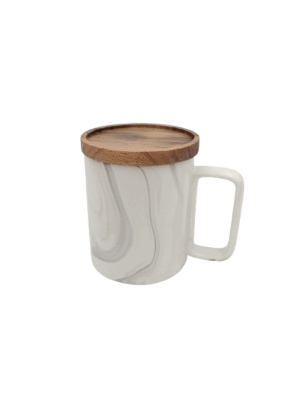 Ceramic Mug with Wooden Lid - Home And Trends