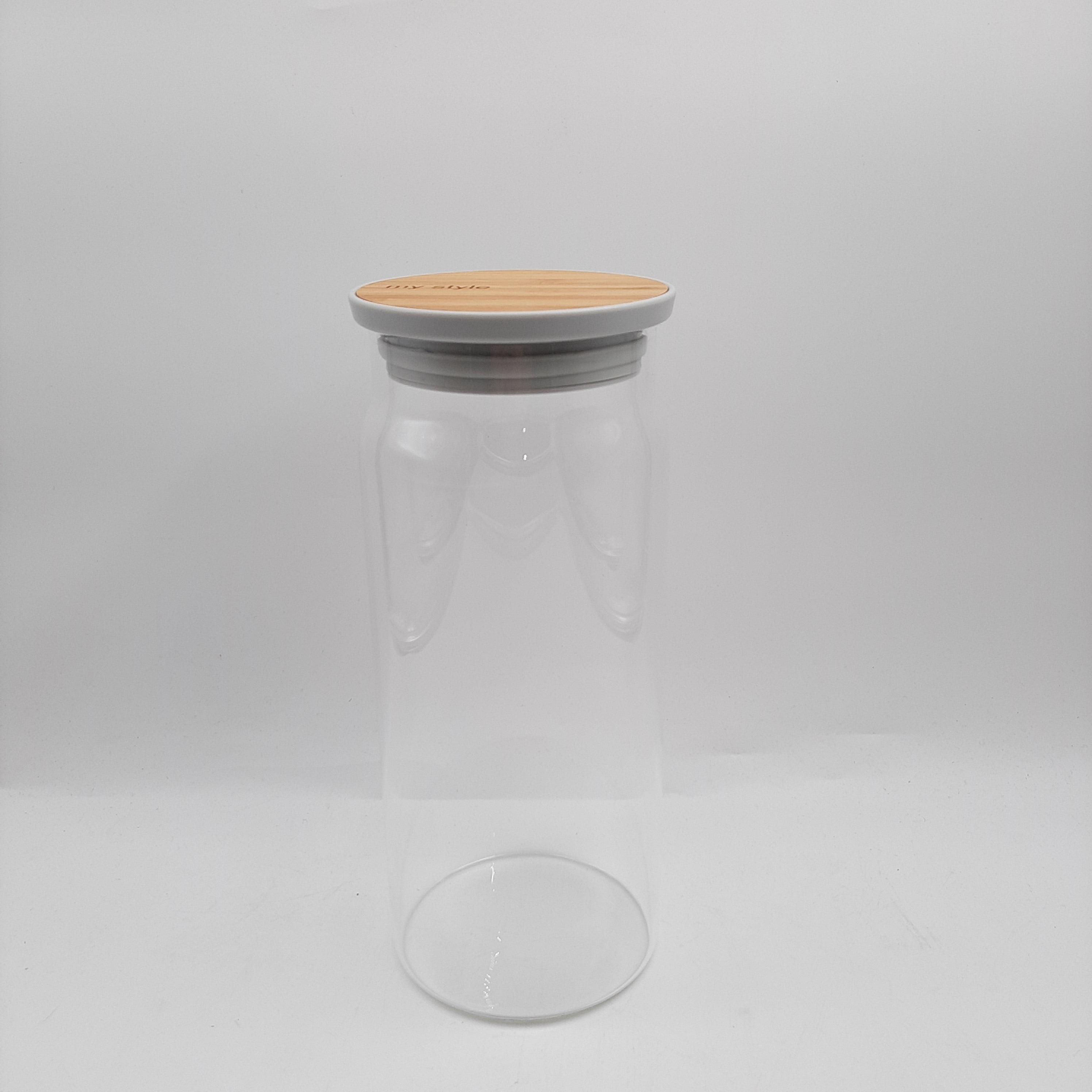 Curved Glass Storage Jar with Bamboo Lid - Home And Trends