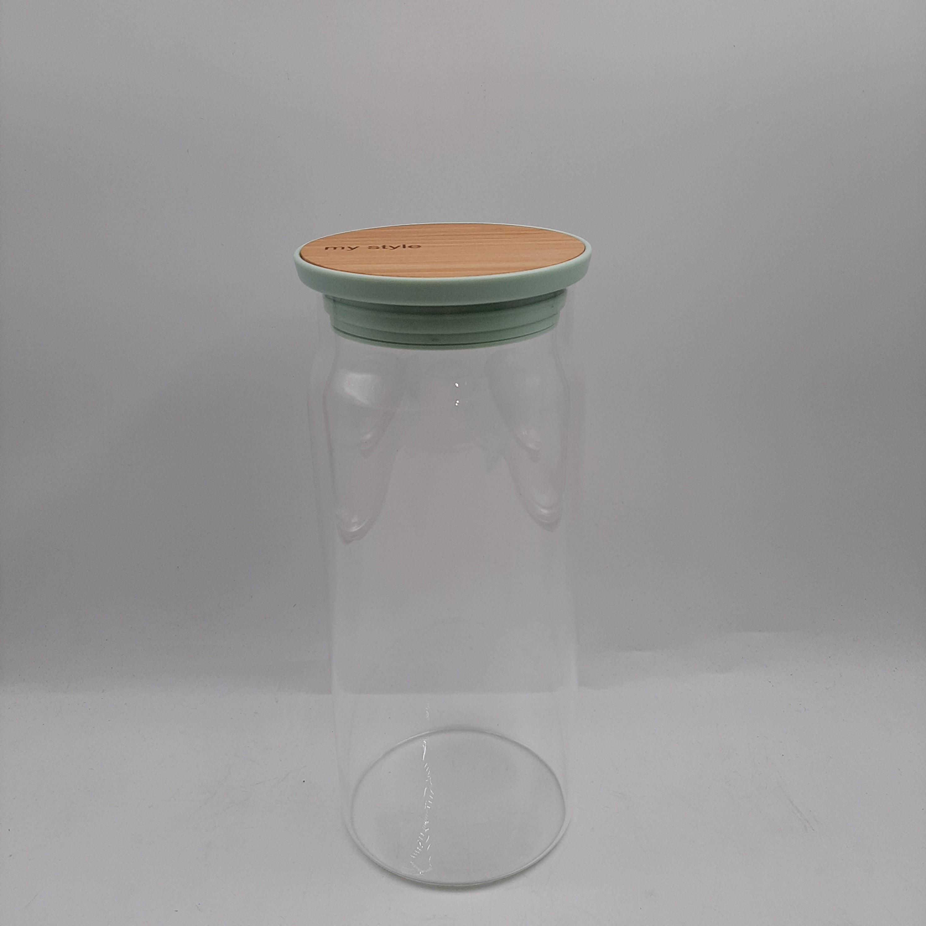 Curved Glass Storage Jar with Bamboo Lid - Home And Trends