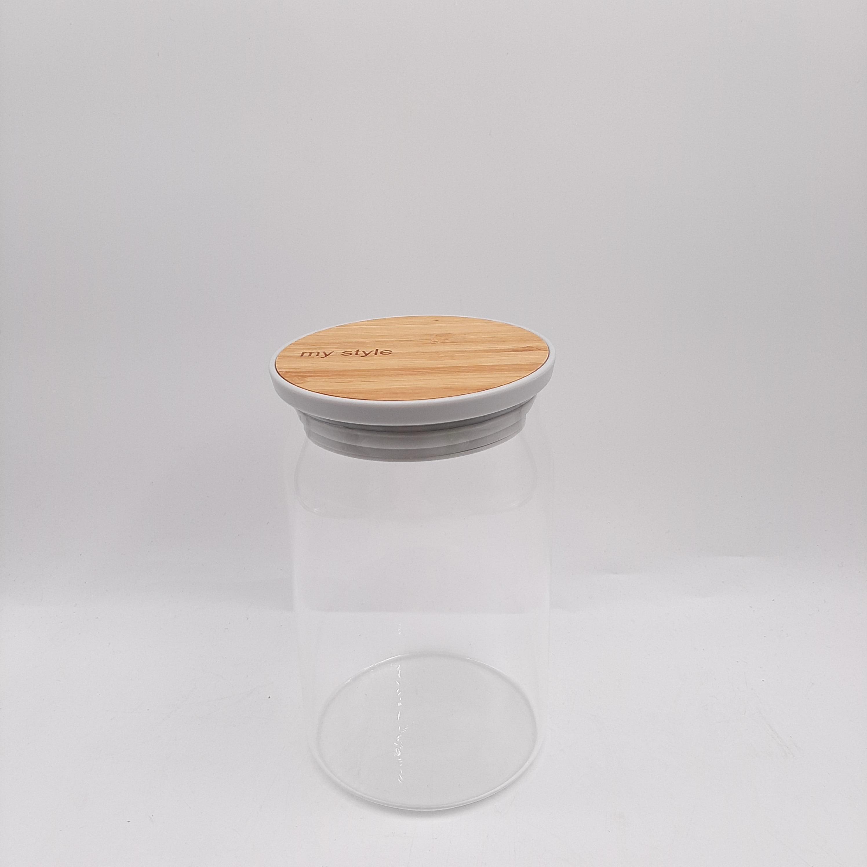 Curved Glass Storage Jar with Bamboo Lid - Home And Trends