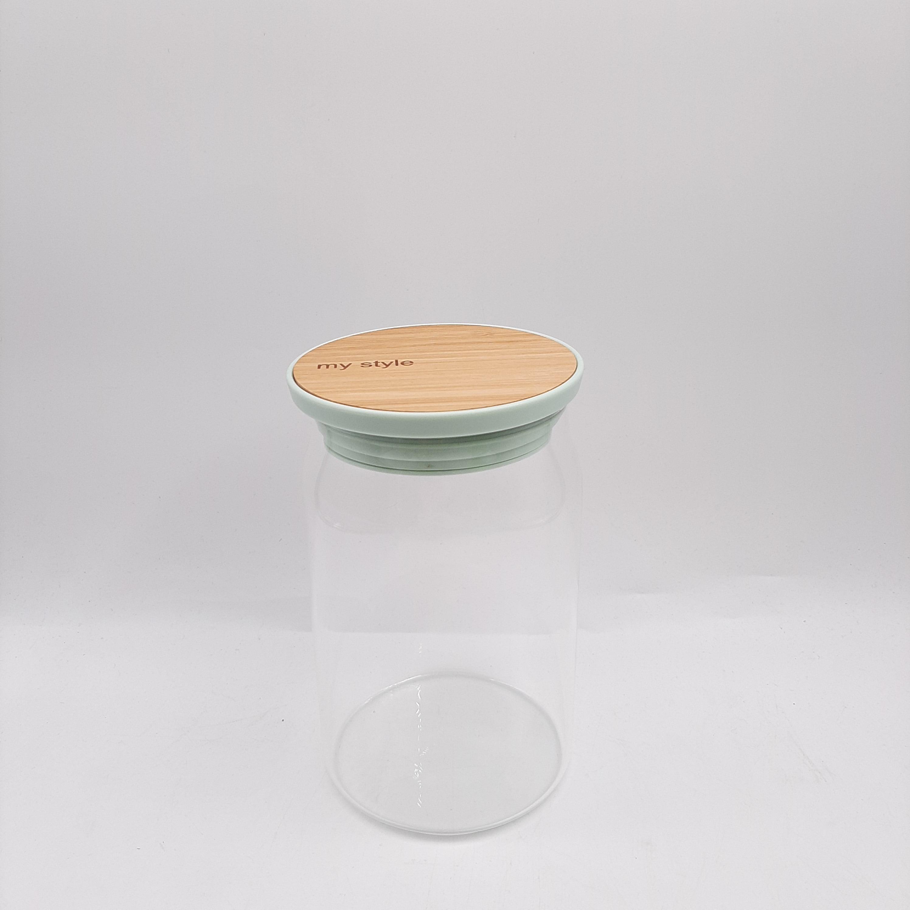 Curved Glass Storage Jar with Bamboo Lid - Home And Trends