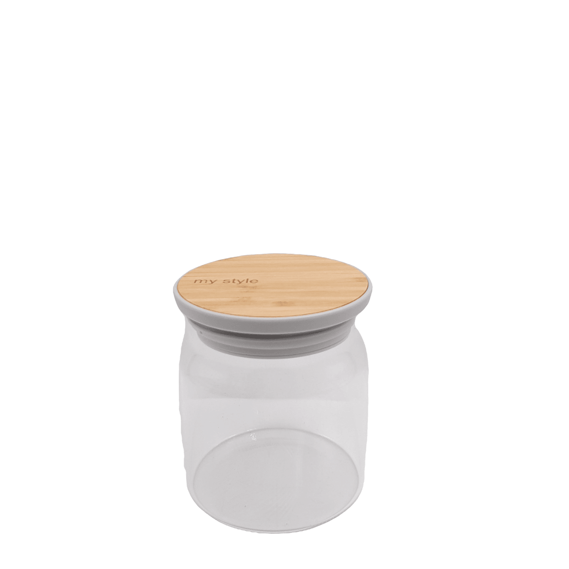 Curved Glass Storage Jar with Bamboo Lid - Home And Trends