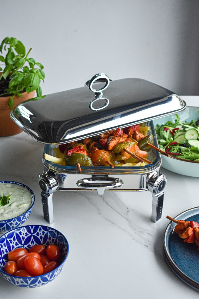 Rectangular Chafing Dish with Black Crystal detail - Home And Trends