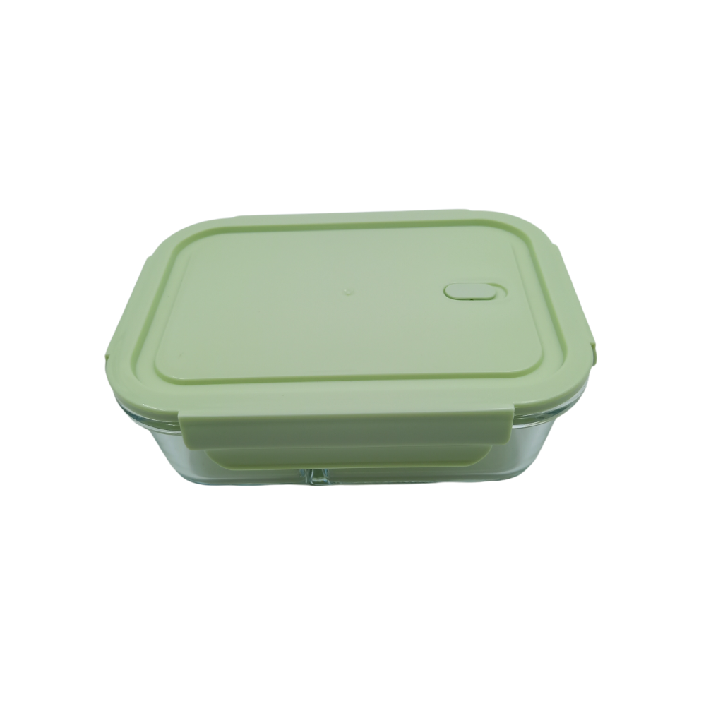 Rectangular Three Compartment Glass Food Container