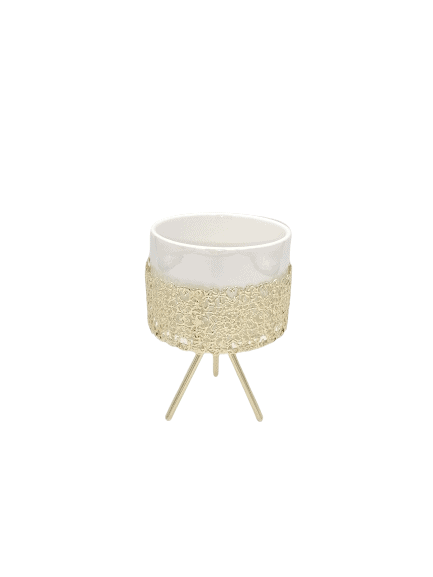 Pearl Design Mini Decorative Pot With Gold Detailing