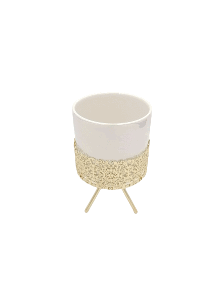 Pearl Design Mini Decorative Pot With Gold Detailing