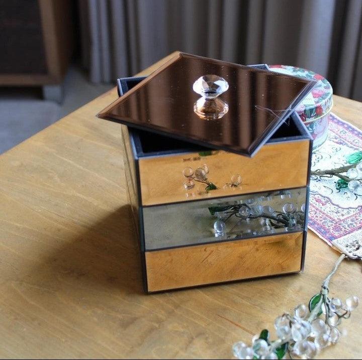 Gold and Black Mirror Design Decorative Storage Box - Home And Trends