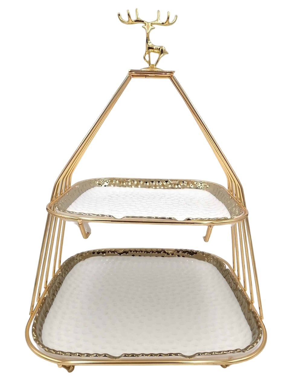 Two-Tier Reindeer Server with Golden Detail - END RANGE PRICED TO CLEAR