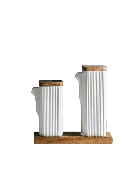 Nordic Creamer Set with a wood Tray - END OF RANGE - CLEARANCE OFFER