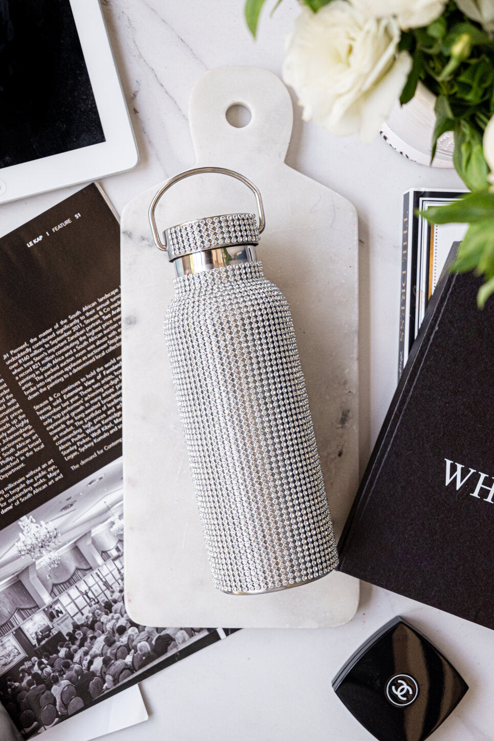 Silver Crystal Bling Flask